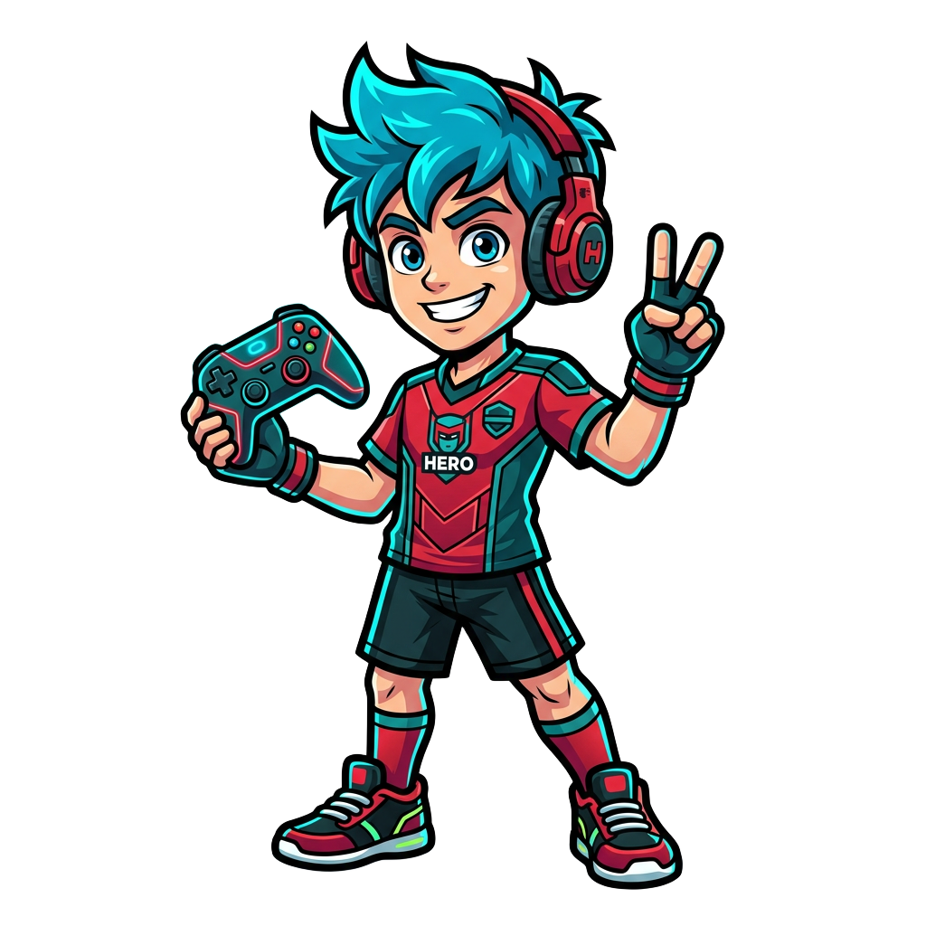 FunHub mascot cheering